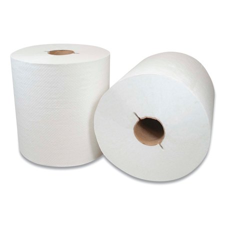 MORCON TISSUE Hardwound Paper Towels, 1 Ply, Continuous Roll Sheets, 800 ft, White, 6 PK 300WI